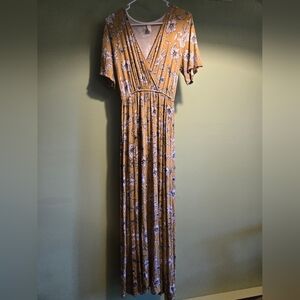 Flamingo Urban Women's Medium Maxi Dress Medium Yellow Floral